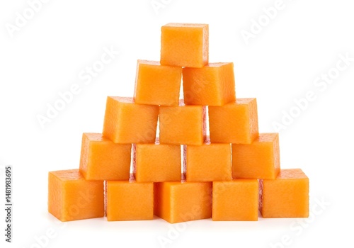 Orange caramel cubes pyramid