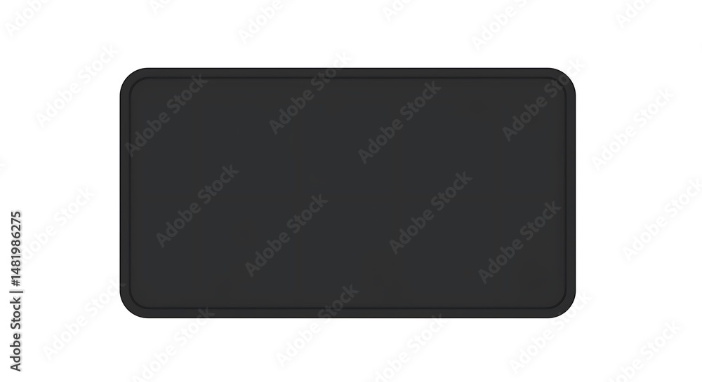 Isolated Black Rectangle Object with Rounded Corners Isolated Black Rectangle Object with Rounded Corners
