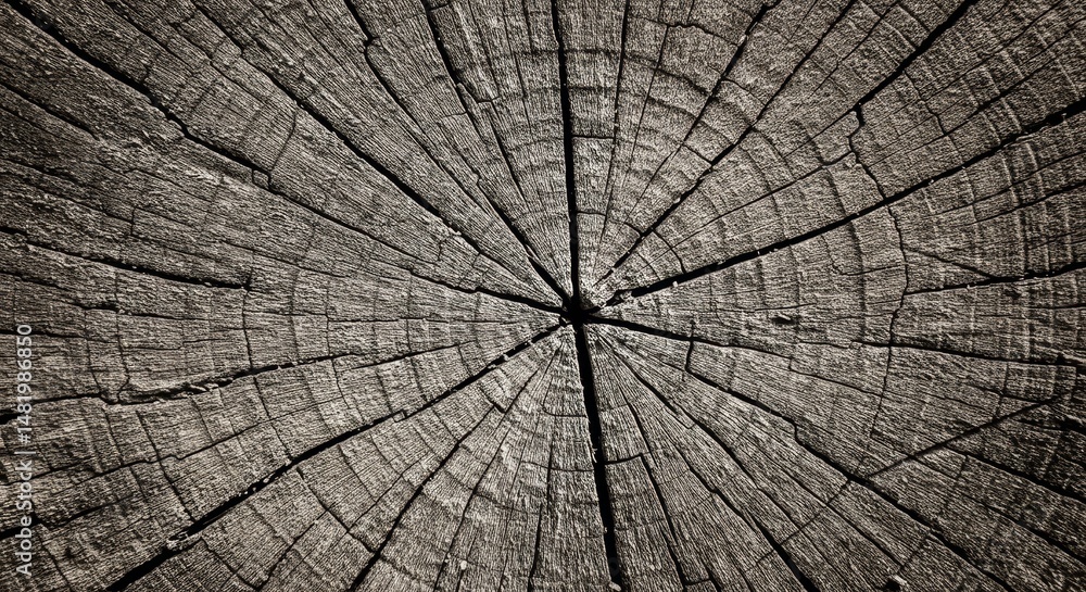 Fototapeta premium Close Up Photo of a Cross Section of a Tree Trunk