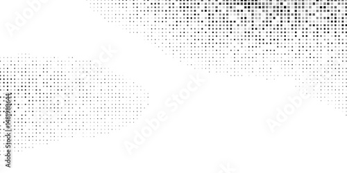 Abstract grunge halftone gradient background. Faded grit noise texture. White and black sand wallpaper. Retro pixelated backdrop modern abstract simple art