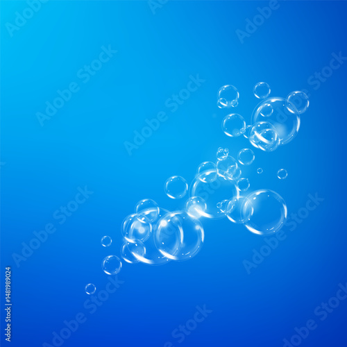 Realistic Soap Bubbles Collection on Transparent Background. Floating Glossy Bubbles with Rainbow Reflections, Shiny Surface, and Light Glow for Clean, Fun, or Decorative Design Elements