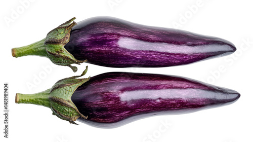 Wallpaper Mural Pair of vibrant purple striped eggplants on a clean white backdrop design Torontodigital.ca