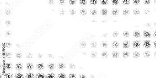 Grunge halftone gradient background. Faded grit noise texture. White and black sand wallpaper. Retro pixelated backdrop. Anime or manga style comic overlay abstract