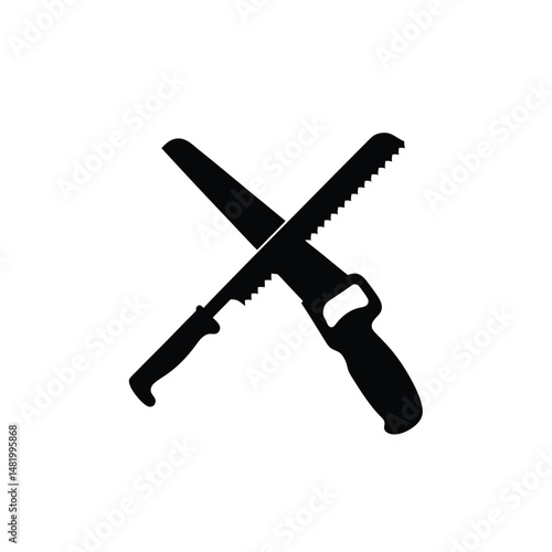 Knife work tool silhouette on white background