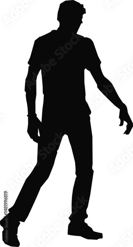 Zombie man pose silhouette