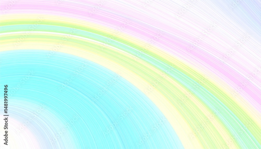 Fototapeta premium Pastel rainbow wave design in soft colors featuring delicate lines and gradual transitions