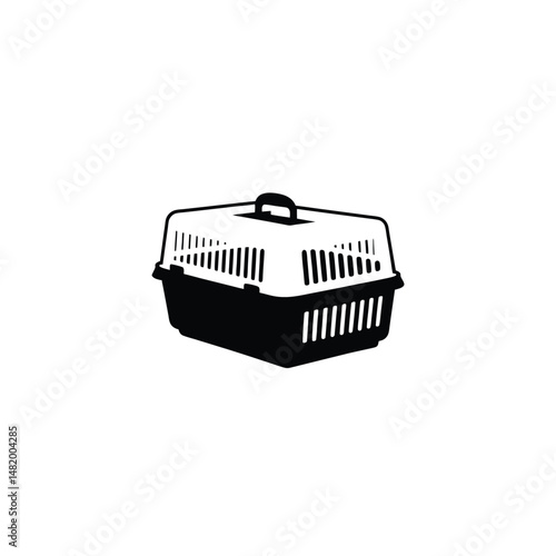 pet Carrier box silhouette on white background