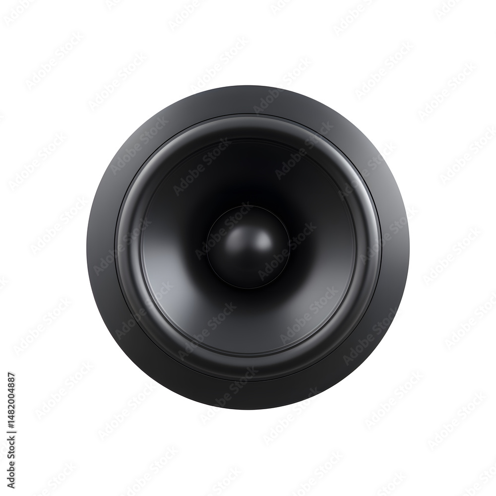 3d Black round speaker cone isolated on white backdrop 3d Black round speaker cone isolated on white backdrop