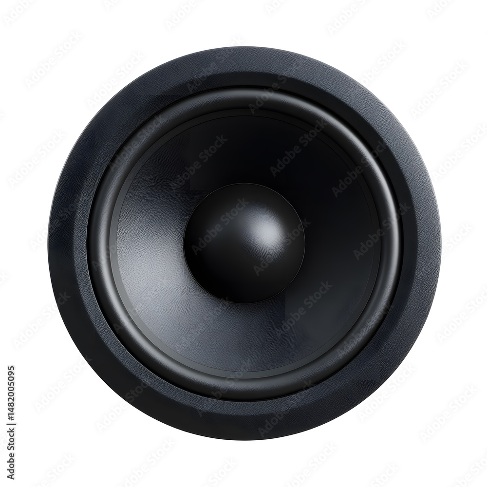 3d Black round speaker cone isolated on white backdrop 3d Black round speaker cone isolated on white backdrop