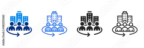 Tour  Icon Set Multiple Style Vector Illustration 