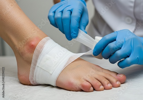 Ankle bandaging medical procedure