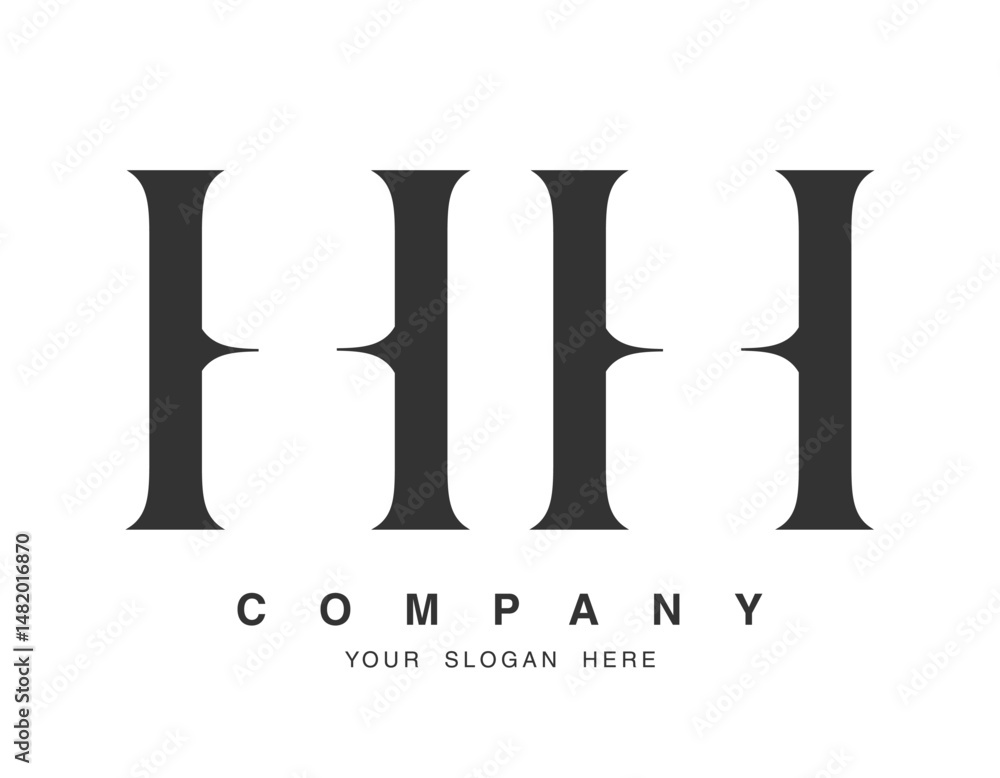 HH logo design. Initial letter h and h serif font style. Creative classic company name typography. Trendy logotype or identity. HH logo design. Initial letter h and h serif font style. Creative classic company name typography. Trendy logotype or identity.