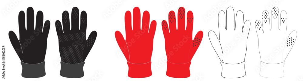 Obraz premium Mockup of a white sporty golf gloves front and back view on isolated background
