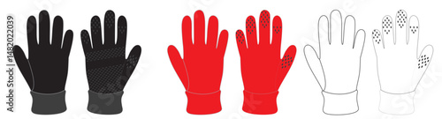 Mockup of a white sporty golf gloves front and back view on isolated background