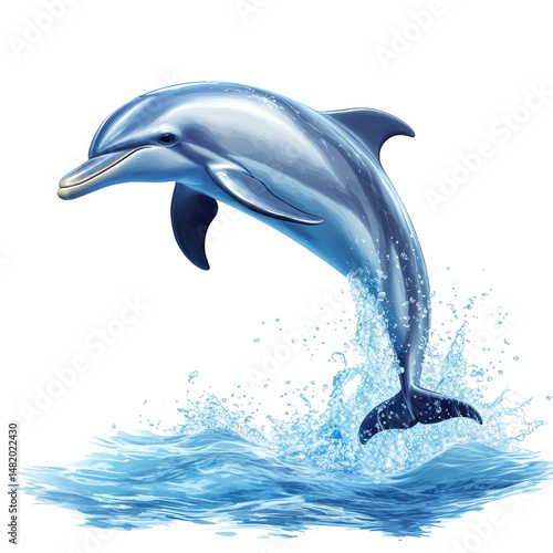 Wallpaper Mural Sleek dolphin leaps vibrant blue glistening aquatic ballet powerful on transparent background Torontodigital.ca