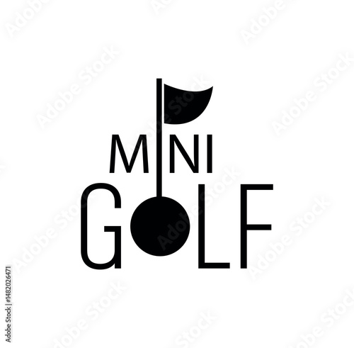 mini golf icon on white background	