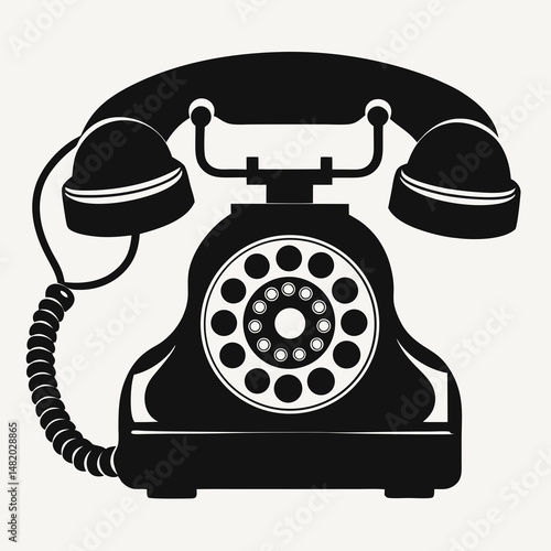 old phone isolated on white background