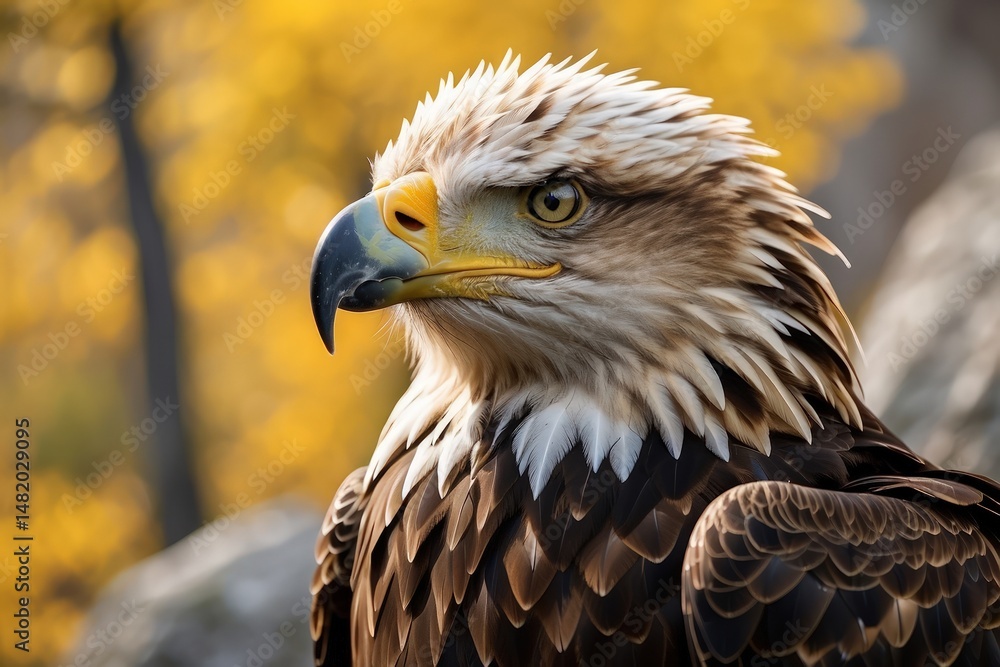 Obraz premium Majestic Bald Eagle in Natural Habitat – High-Resolution Wildlife Photo