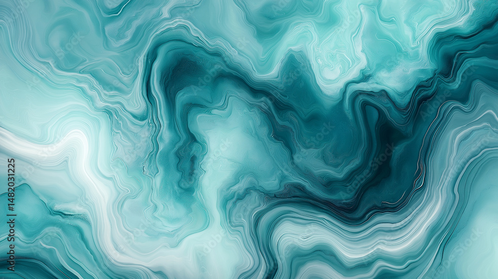 Obraz premium Abstract teal watercolor background with a fluid texture, suitable for banners and design projects