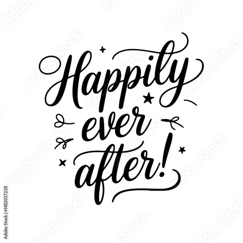 Happily ever after. Vector Design Isolated on White Background