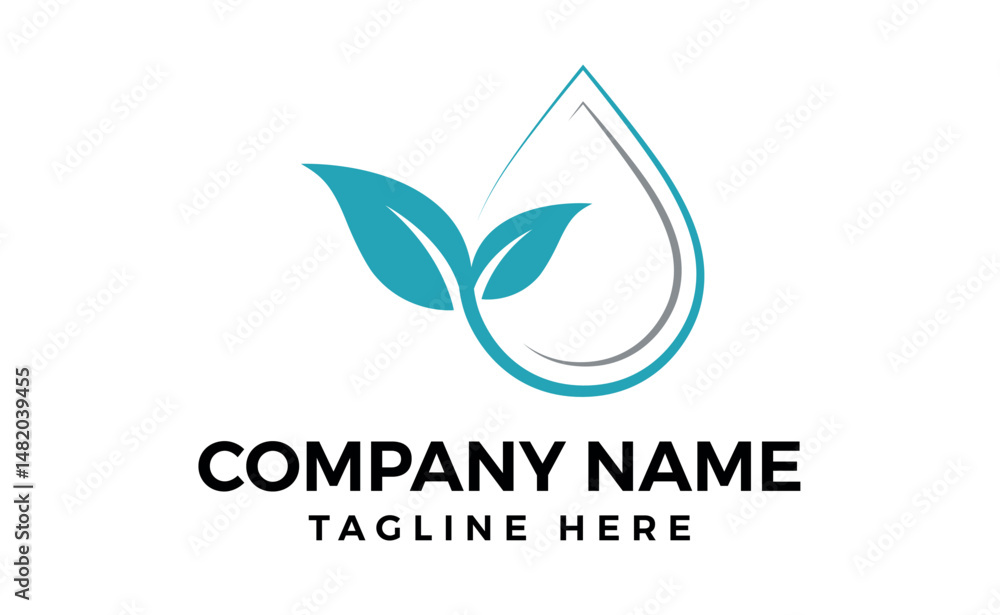 Obraz premium Eco logo made with two leaves, Modern cector design and illustration.