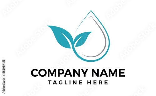 Eco logo made with two leaves, Modern cector design and illustration.