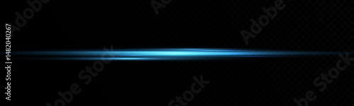  Blue Speed Lines and Light Streaks with Flash Effect. Fast Motion Trails, Night Light Flow, Glowing Blue Beam and Futuristic Blur Streak Overlay on Transparent Background for Tech Design