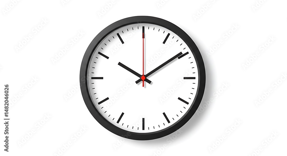 Clock Showing the Time on White Background for Time Management Clock Showing the Time on White Background for Time Management