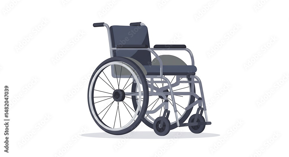 Fototapeta premium Wheelchair Illustration on White Background Equipment for Disabled