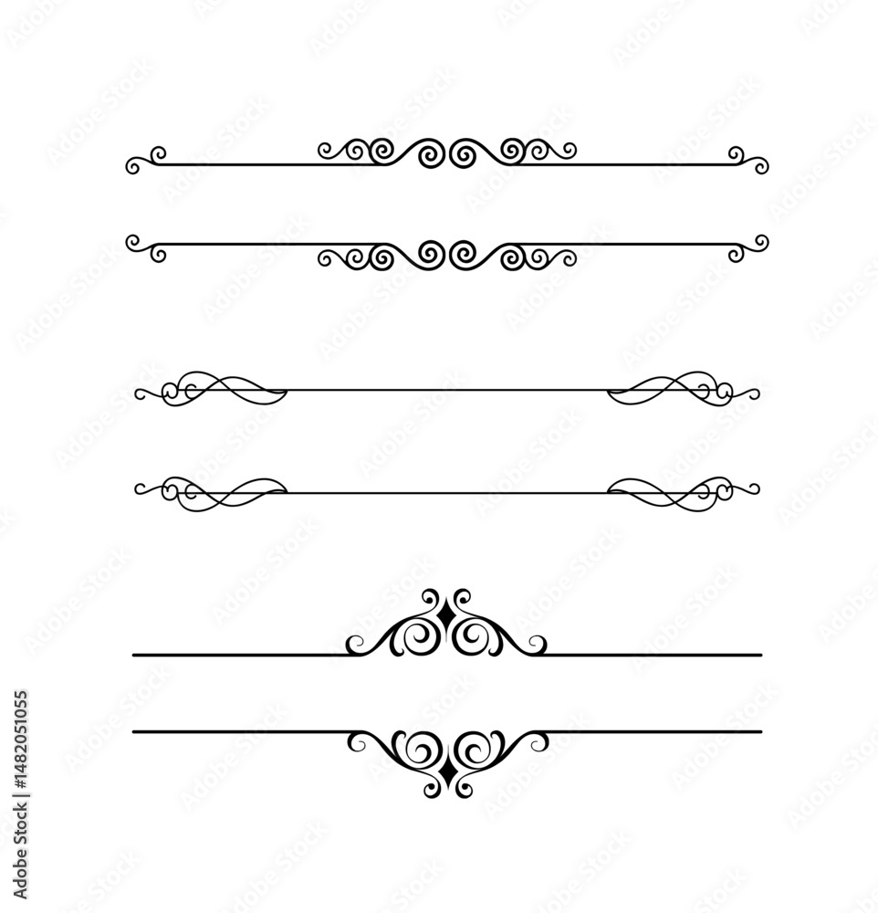 Flourishes, Ornaments and Frames on Black Colour. Flourishes, Ornaments and Frames on Black Colour.