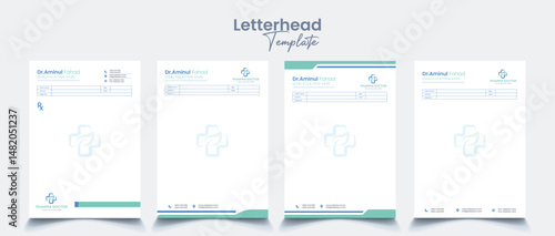 Doctor and Dentist Prescription Pad and Letterhead A4 Vector Template
