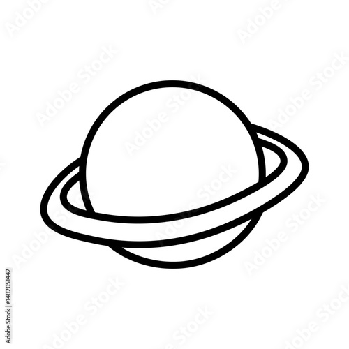 saturn icon on white background