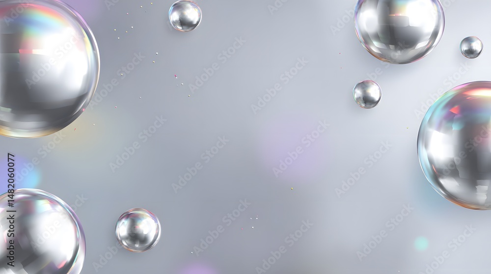 Modern Glossy Party Elements Floating Over Clean Background for Festive Event Photography Modern Glossy Party Elements Floating Over Clean Background for Festive Event Photography