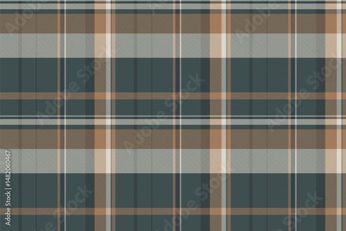 Household fabric seamless texture, content pattern textile tartan. Horizontal background vector plaid check in pastel and orange colors.