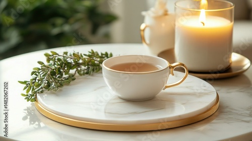 Wallpaper Mural A bamboo and wood hybrid dining table, blending sustainable materials beautifully Torontodigital.ca