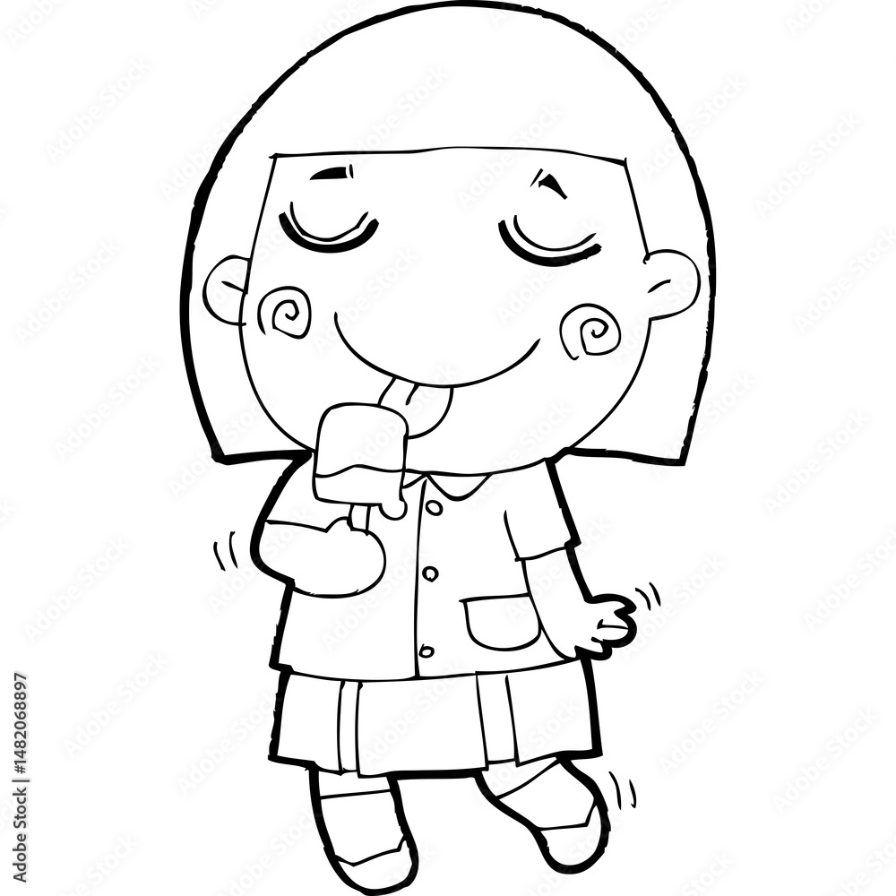 cute little thai student doodle, Illustration cartoon element hand drawn style cute little thai student doodle, Illustration cartoon element hand drawn style