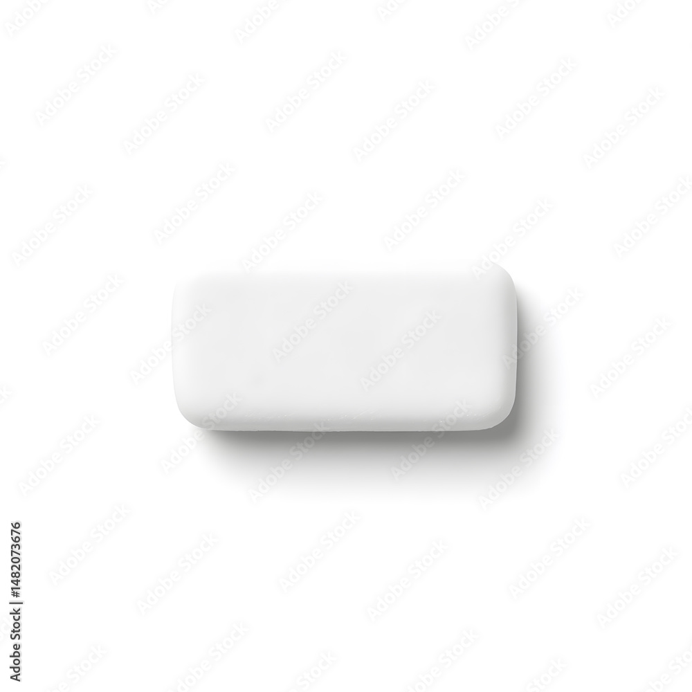 White chewing gum pad top view, isolated on white White chewing gum pad top view, isolated on white