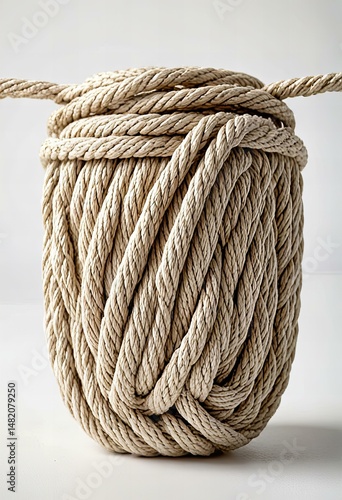 Nylon rope on a clean white background.