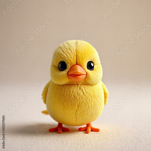 Cute canary toy isolated on a white background