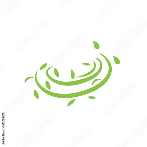 green organic wind leaf