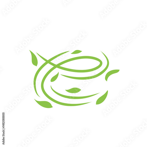 green organic wind leaf
