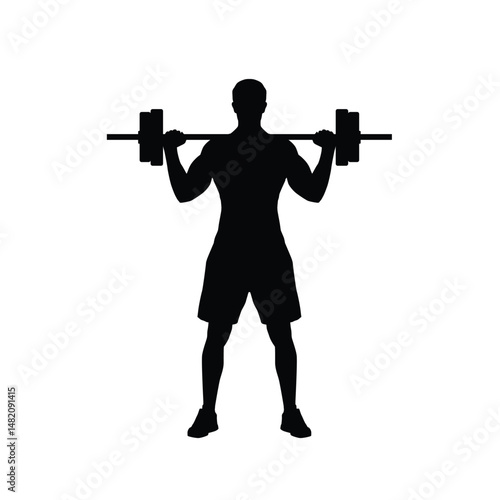 Silhouette of a person doing weightlifting