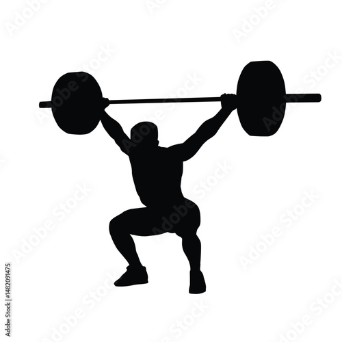 Silhouette of a person doing weightlifting