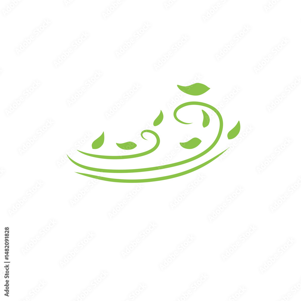 Obraz premium green organic wind leaf