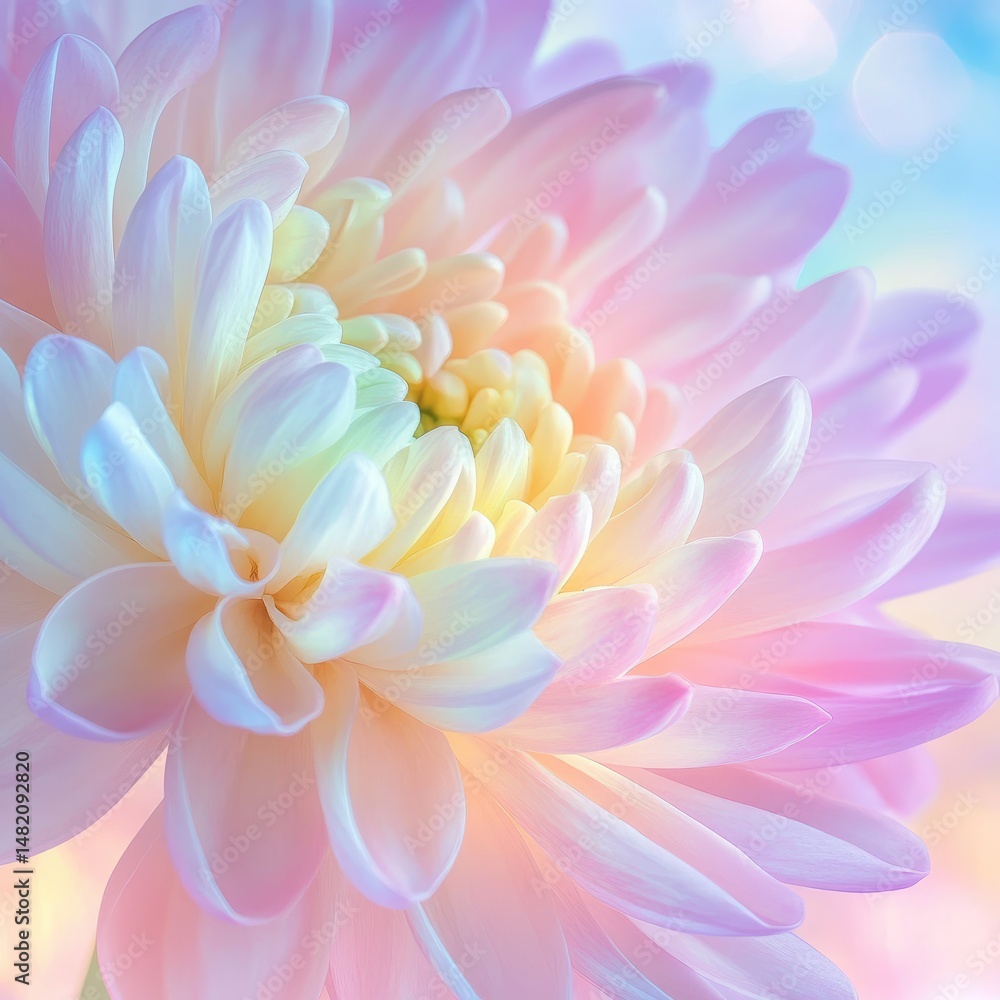 Fototapeta premium Pastel-hued flower blossom, soft focus, close-up