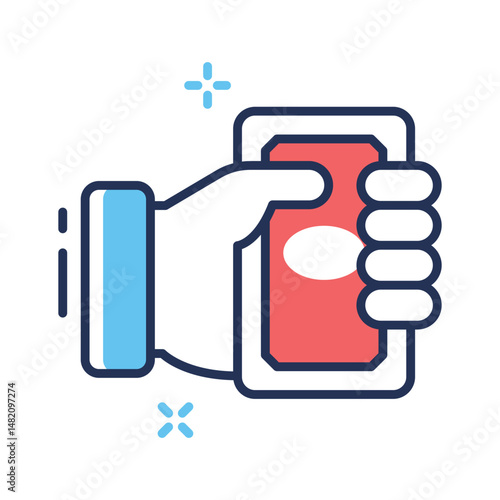 A customizable linear icon of money payment