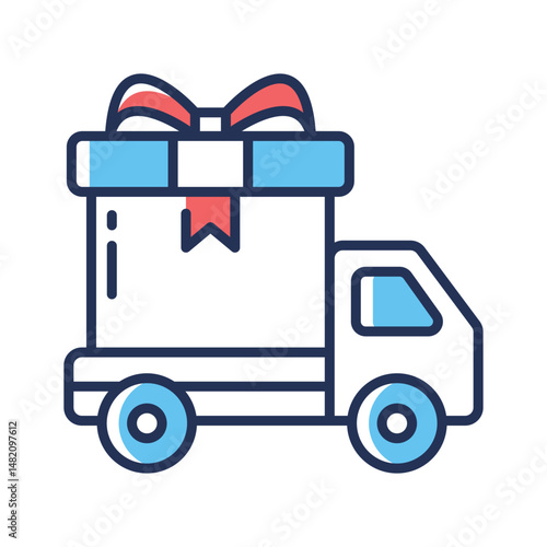 A captivating linear icon of gift delivery service