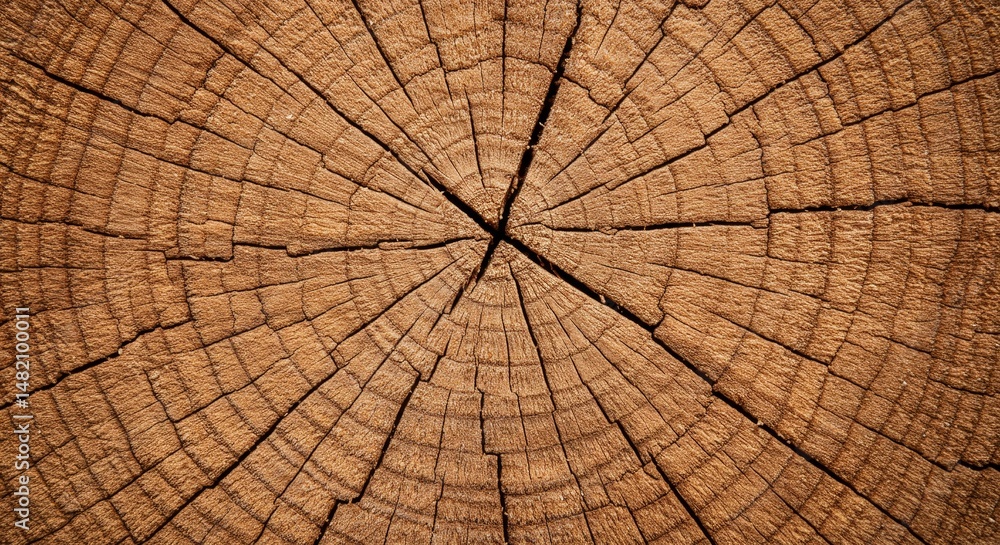 Fototapeta premium Photo of Brown Wood Log Cross Section Texture Background