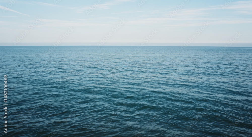 Obraz premium Photo of Calm Blue Ocean Under Cloudy Sky