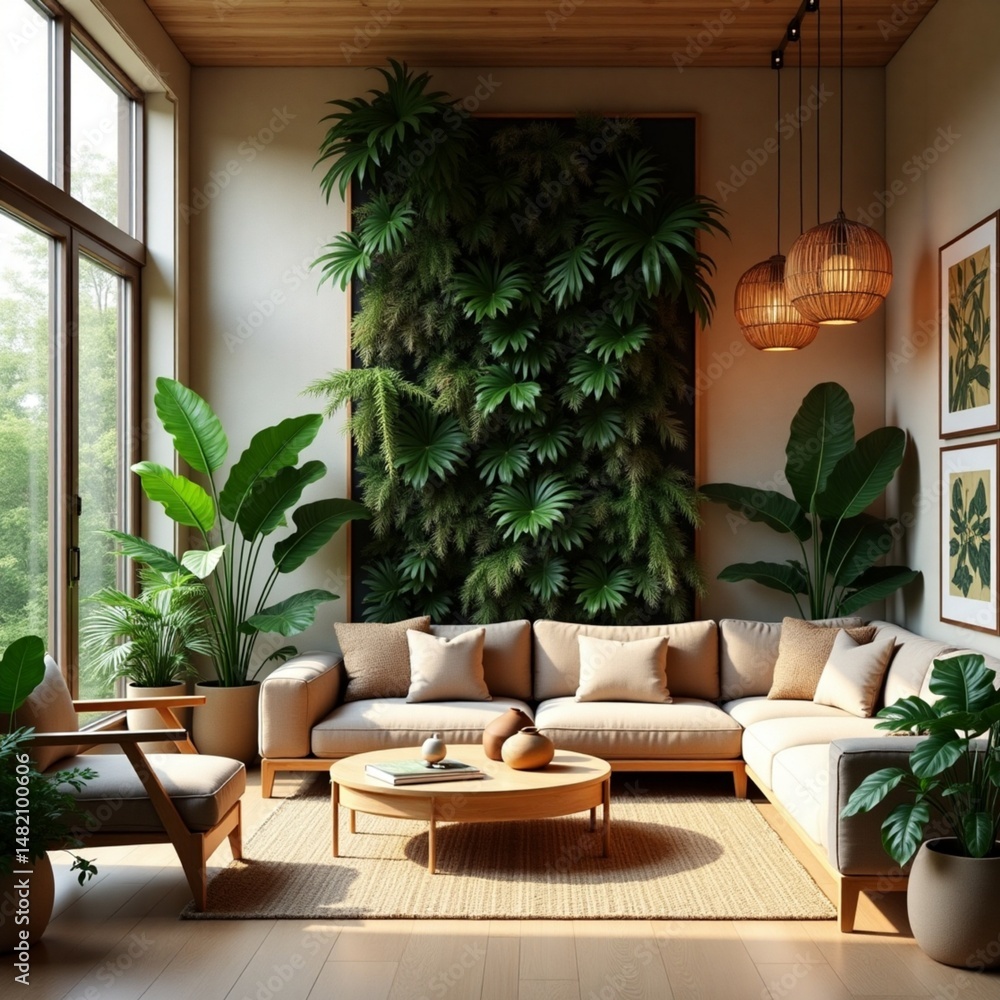 Fototapeta premium organic living room interior